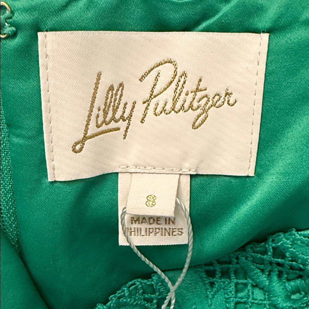 Green Lace Spaghetti-Strap Dress - Picture 2 of 4